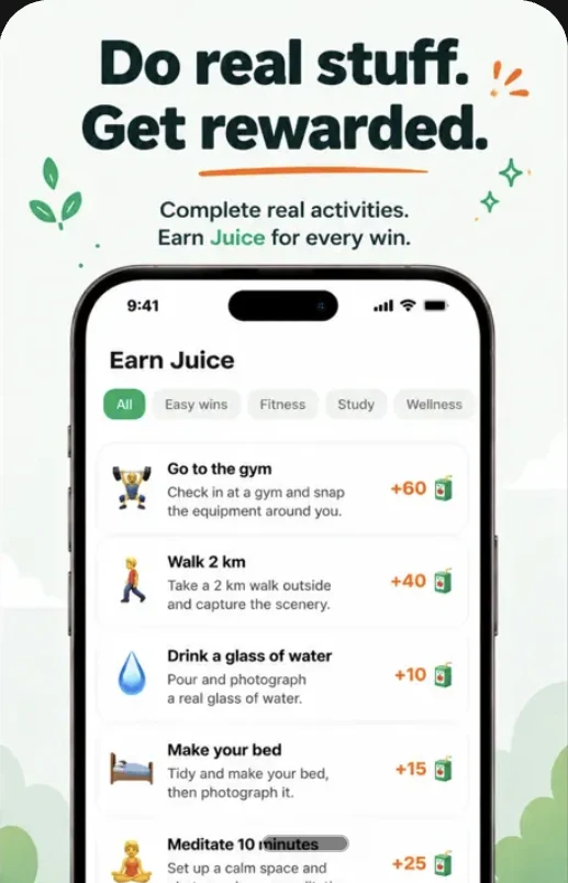 Earned app screen