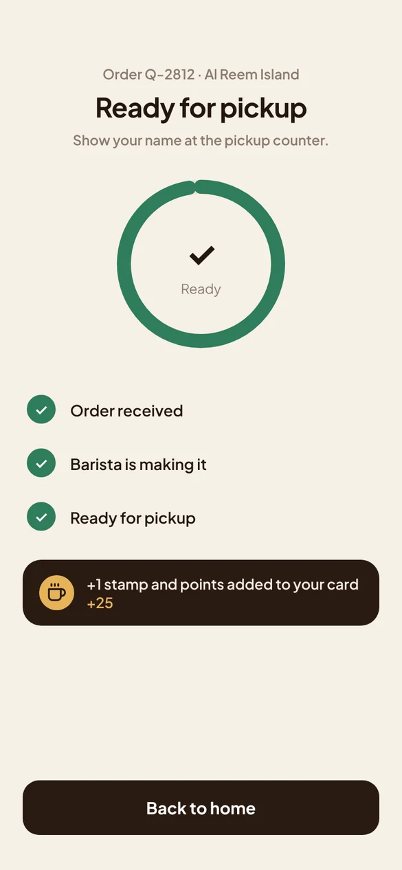 Qahwa Club order tracking